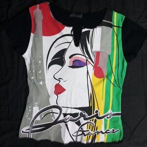 Vintage Paris Yan Master France AOP Blouse T-Shirt